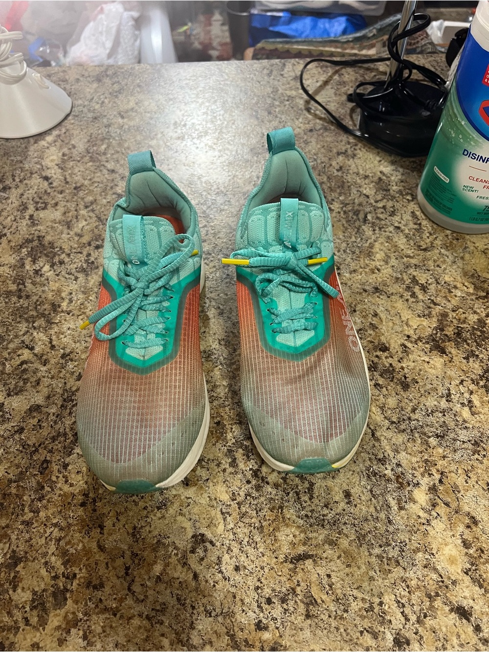 One Mix Women's Lightweight Running Sneakers - Teal and Orange